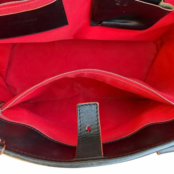 DOONEY & BOURKE Large Black Leather Computer Laptop Bag Shoulder Tote - Picture 6 of 17